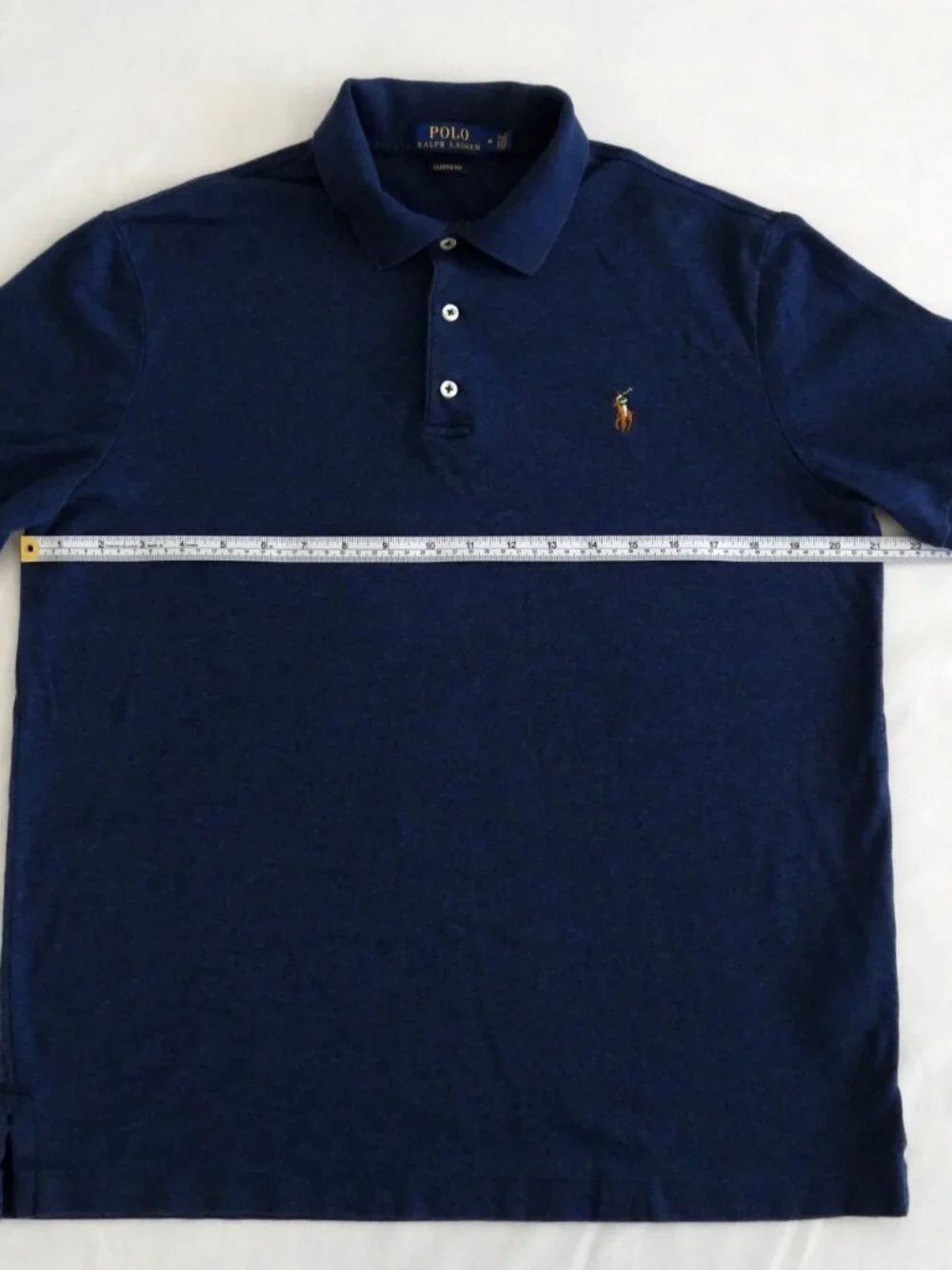 POLO RALPH LAUREN Men's M Classic Fit Short Sleeve Polo Shirt Navy Heather Soft - Picture 4 of 7